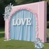 2.4×2.4m White Iron Wedding Backdrop Stand,Sturdy Metal Wedding Arch Stand for Ceremony Reception Party Event Backdrop Decor