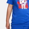 Nike T-Shirt Letter Print Round Neck Short Sleeve Kids Tops Game-Royal DX9522-480