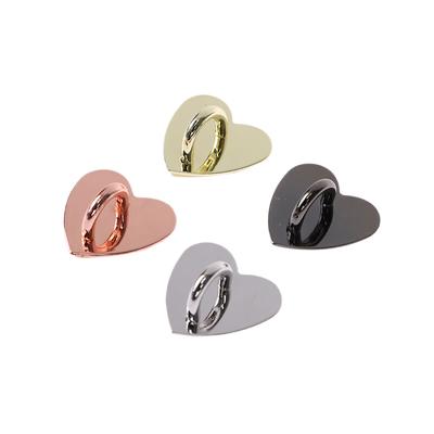 5 Stück Metall Herzförmiger Handyanhängerhalter Liebesherz Handy-Fingerring / Selbstklebender Handy-Rückständer Haken