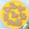 8Pcs Farm Animal Baking Molds Windmill Cow Pig Horse Chicken Sheep Cookie Cutter For Fondant Decor Baking Tool Kitchen Supplies