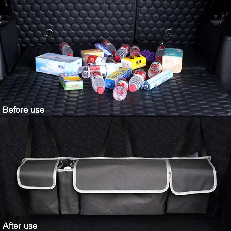Multi-Pocket Car Trunk Organizer Hanging Back Seat Storage Bag With 4 Pockets Waterproof Oxford Cloth Universal Storage Pocket