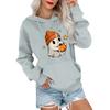 Women's Fashionable, Casual, Comfortable Round-neck, Hooded, Long-sleeved, Halloween-print Warm Sweater