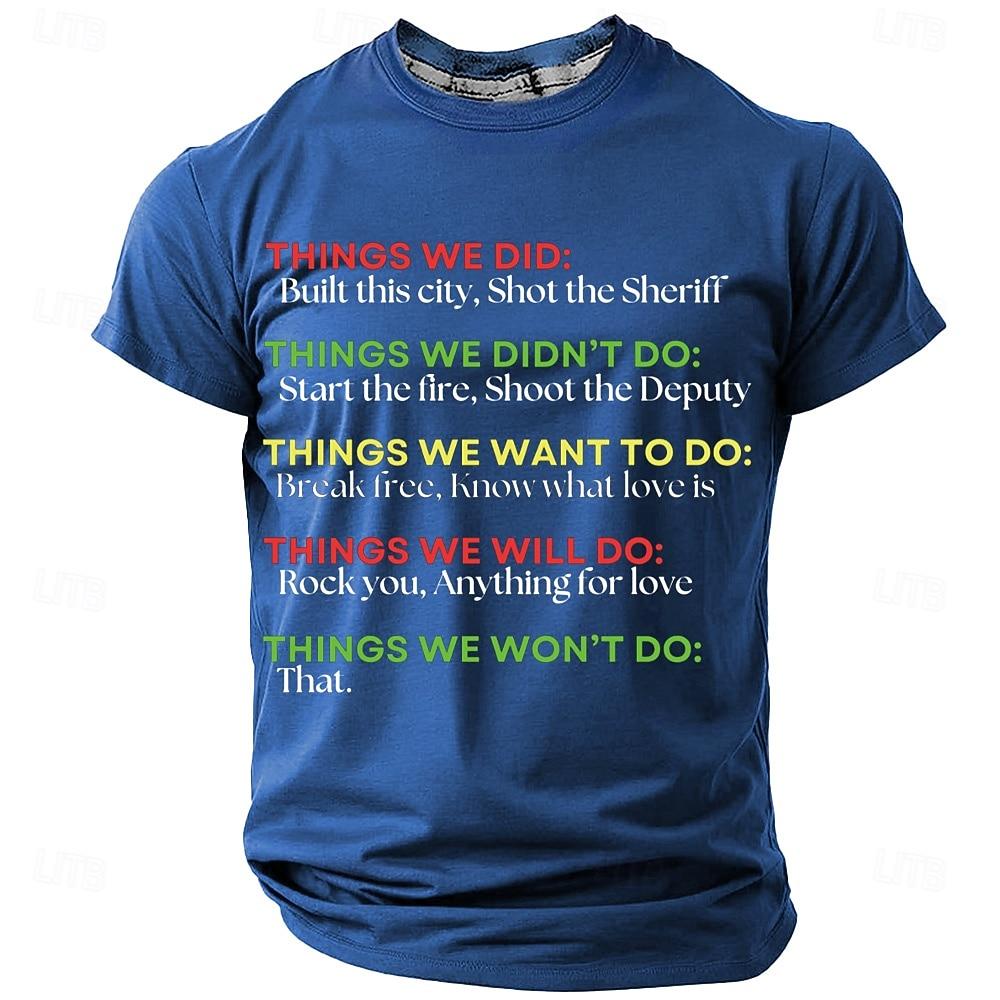 Music Festival Men's Graphic Musical Notes T Shirt Tee Short Sleeve T shirt 3D Print Crew Neck