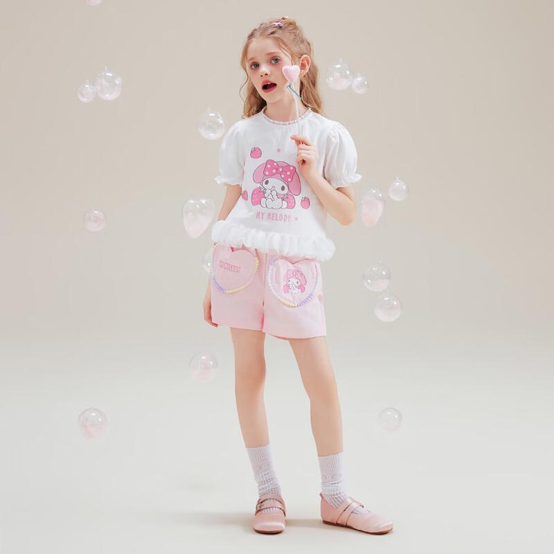Hello Kitty Melody Cartoon Girls' Summer T-shirt & Shorts Set