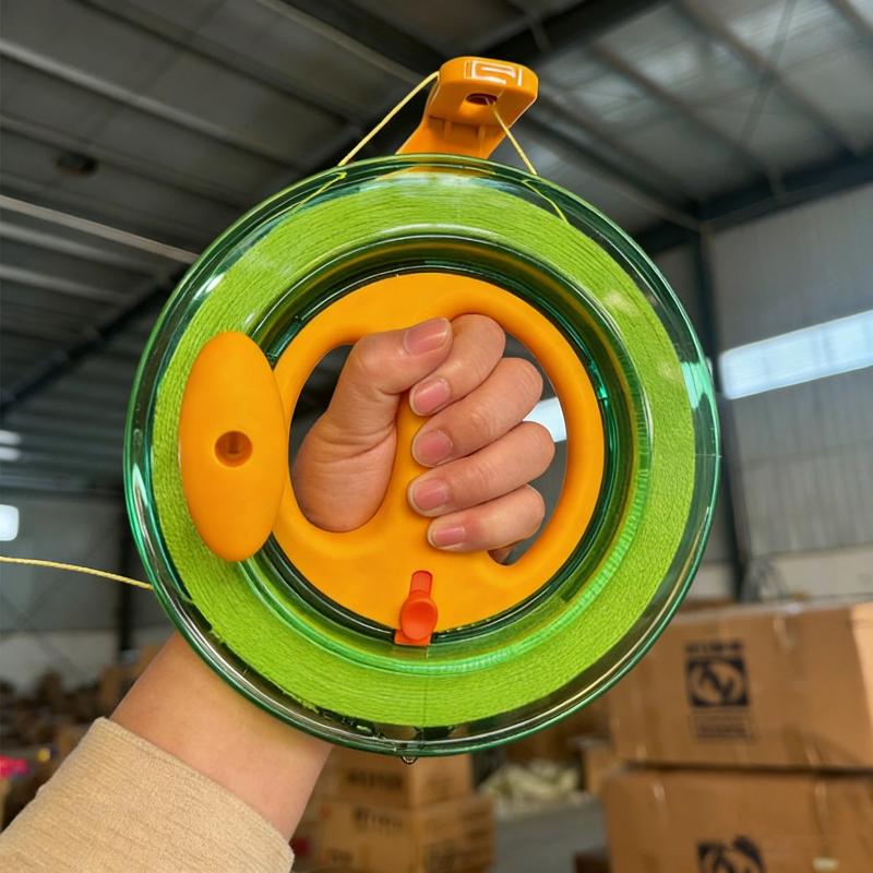 1Pcs Twisted String Line Round Green Grip For Fying Kites 150-600 Meters Kite Reel Winder Fire Wheel String Flying Handle Tool