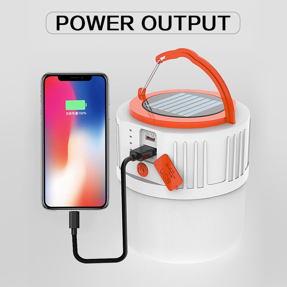 Portable Lanterns 280W Remote Control Solar LED Lantern For Outdoor Camping Tent Lamp Emergency Light USB Rechargeable Bulb