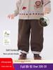 Weibeiluer Girls' Autumn Corduroy Fleece Pants with Lace Cuffs