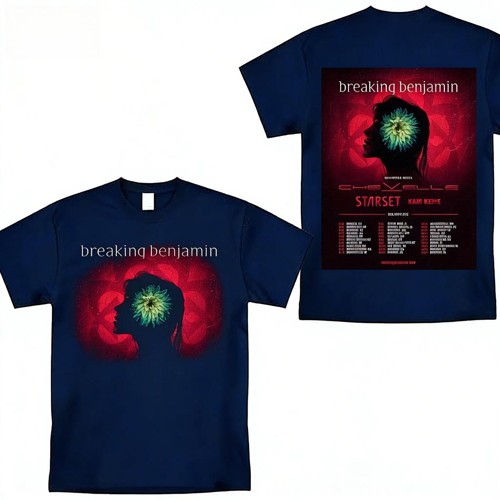 Breaking Benjamin Announce 2026 North American Tour T-shirt Pop Singer Concert Retro Men's and Women's Comfortable