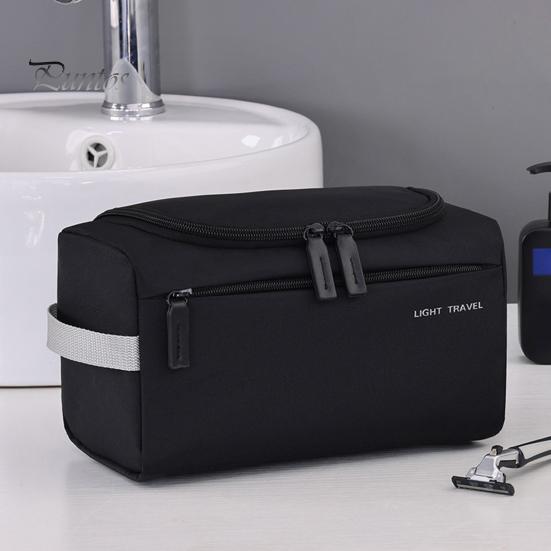 Compact Travel Toiletry Case Waterproof Bag for Men Women Wide-open Puffy Cosmetic Lightweight Makeup Organizer with Handle Shampoo Conditioner