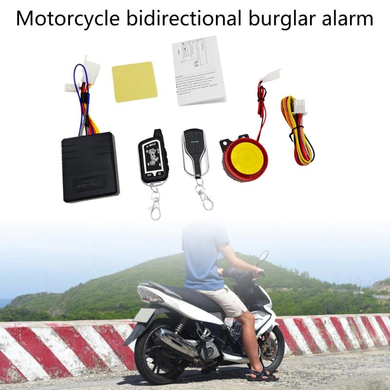 12V Motorbike Security System Wireless Remote Engine Start Arming Disarming 2 Way Motorcycle Anti-Theft Alarm System