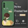 Black Cartoon Chinese Style Silicone Honor X20se Phone Case with Tempered Glass Protector
