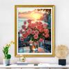 5d DIY Diamond Painting Cross Stitch Rose Flowers Diamond Embroidery Mosaic Full Round Drill Scenery Home Decor
