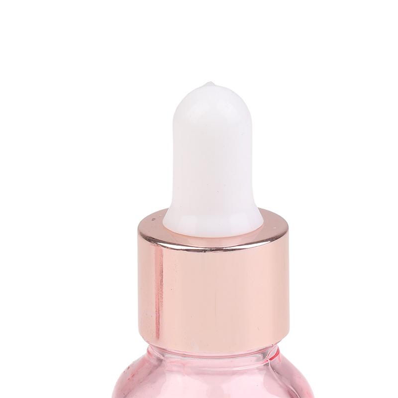 Dropper Bottles Refillable 5-100Ml Rose Lid Cosmetic Container Pink Glass Aromatherapy Liquid Pipette For Essential Massage