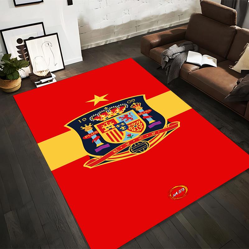 Red Spanish Themed Designed floor mat, suitable as a non-slip mat for the living room or bedroom sofa