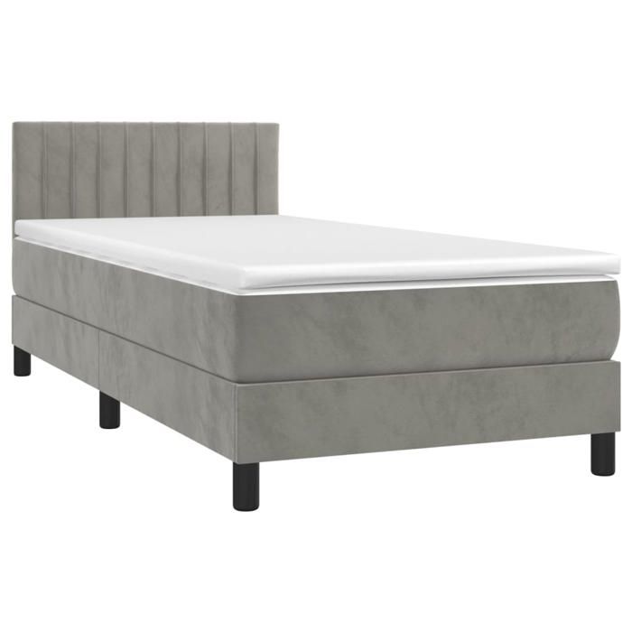 VidaXL Slat Bed Base with Mattress and LED, Upholstered Bed, Single Bed, Adult Bed for Interior Bedroom, 3134501