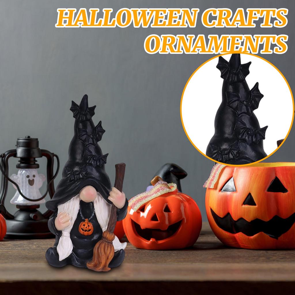 Halloween Ghost/ Pumpkin Wizard/ Dwarf Elf/home Desktop Resin Decoration Ornaments Party