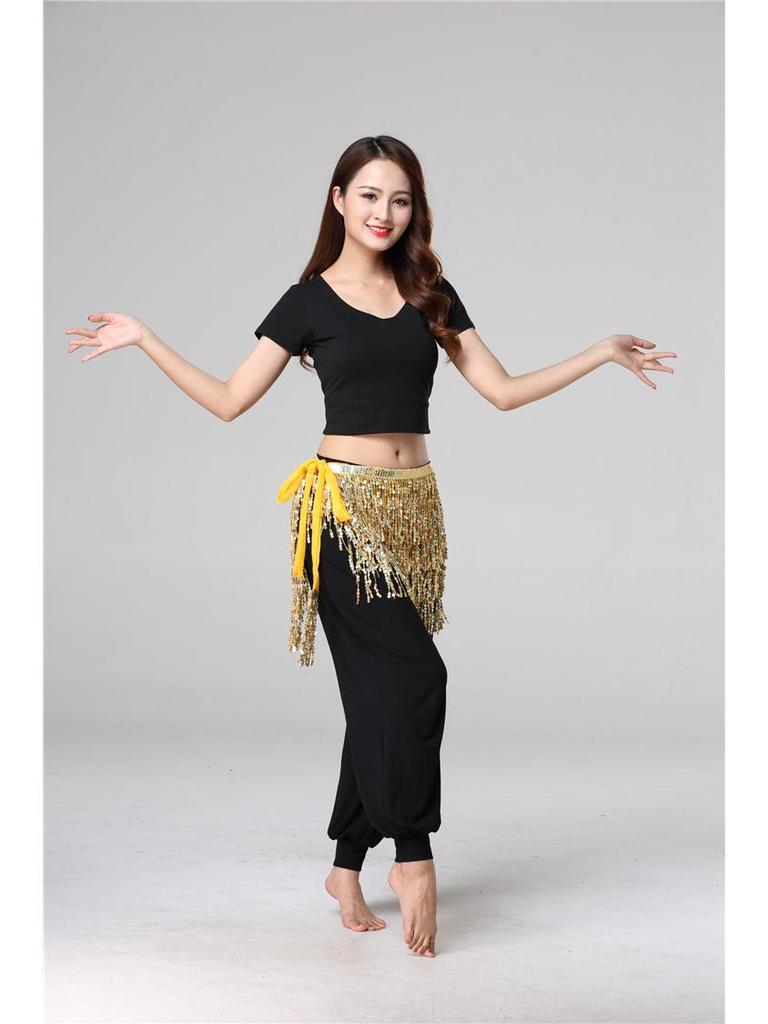 Halloween Belly Dance Costume with Sequin Tassels and Hip Scarf Waist Chain