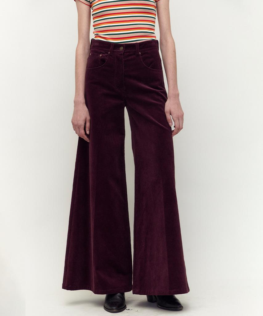 M.M.M Corduroy Long Wide Pants_Wine