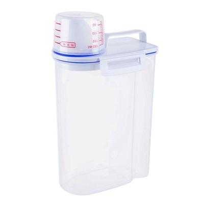 M-Moderne-Boîte de Rangement pour Riz Contenants à Céréales Distributeur Distributeur de Nourriture pour Animaux Chien Chat Avec Tasse à Mesurer Blanc