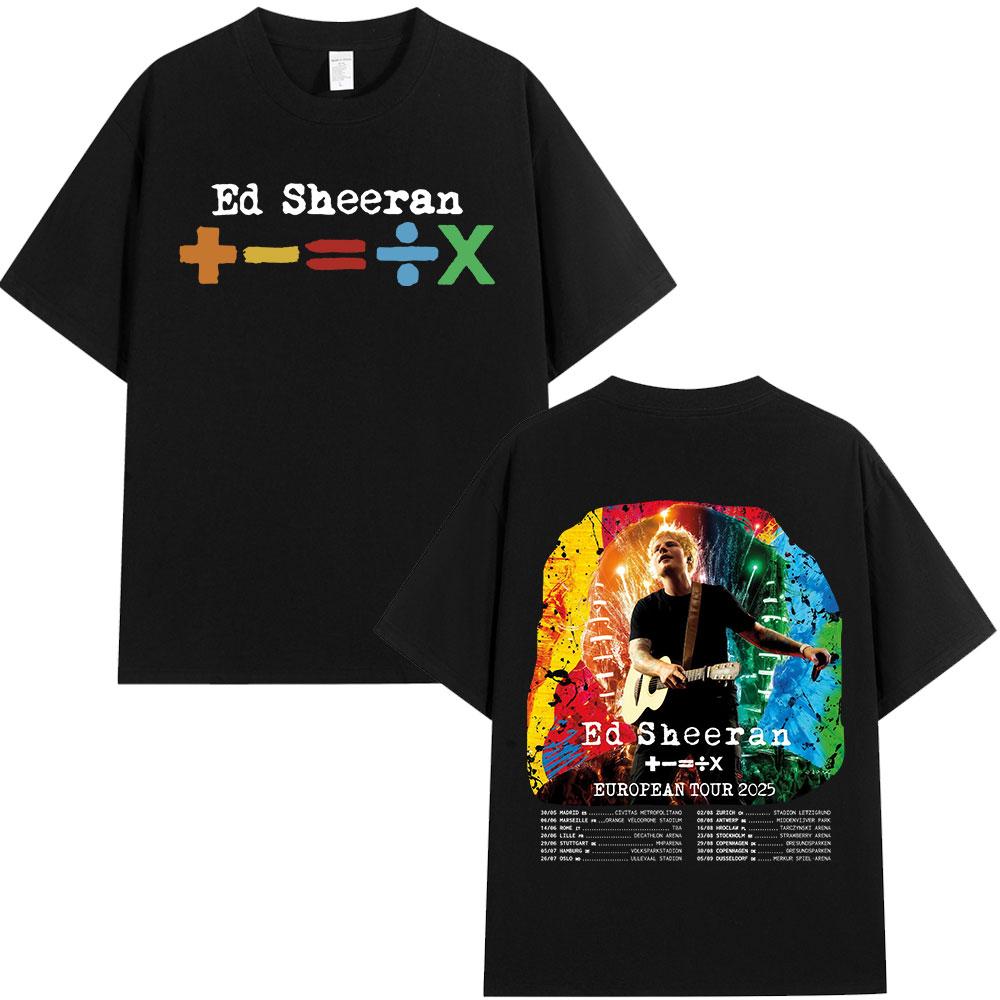 Ed Sheeran European Tour 2026 T Shirts Men Women Clothing Summer Cotton Casual Short Sleeve Tshirt Fashion Oversized Tee Shirt