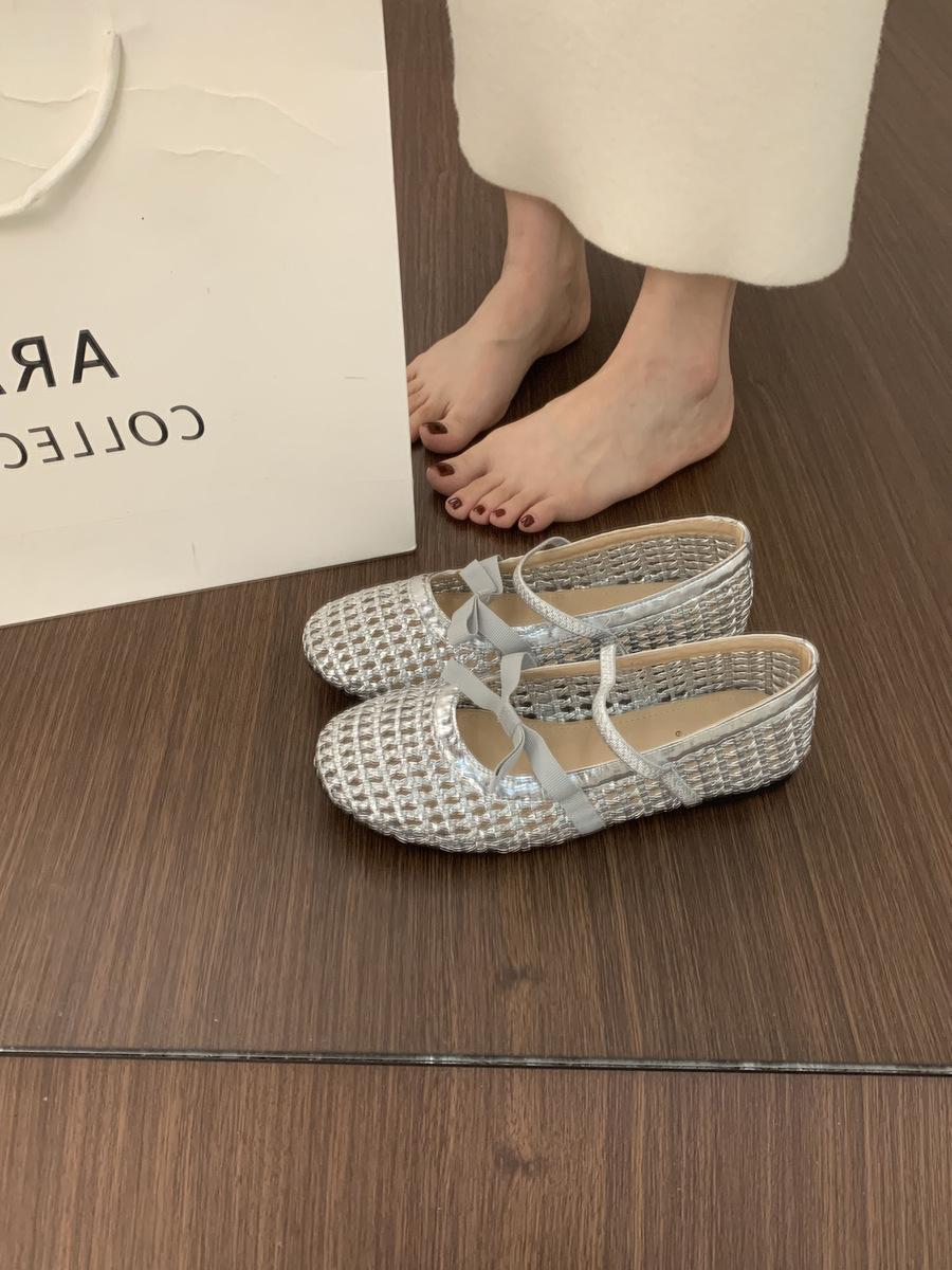 

Xieyiren niche evening breeze hollowed-out woven Mary Jane shoes versatile not tired feet ballet single shoes women 39