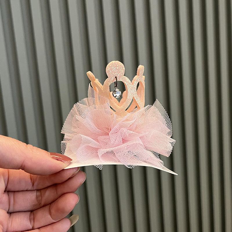 Children's Rhinestone Crown Hair Clips - Korean Style Princess Birthday Accessory