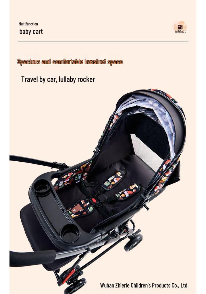 Ultra-light Foldable Four-wheel Baby Stroller for Newborns - Portable Pocket Design