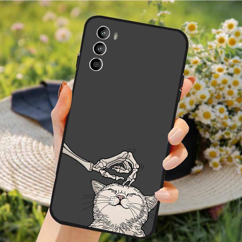 Skeleton Cat Phone Case For Motorola Edge 50 40 Pro 50 40 30 Ultra Neo Fusion Moto G84 G54 G85 G62 G53 G72 Funda