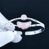Natural Rose Quartz Gemstone Handmade Cuff Bangle 925 Sterling Silver Cuff Bangle, Rose Quartz Bracelet For Wife, Unisex Bangle, Gift For Love