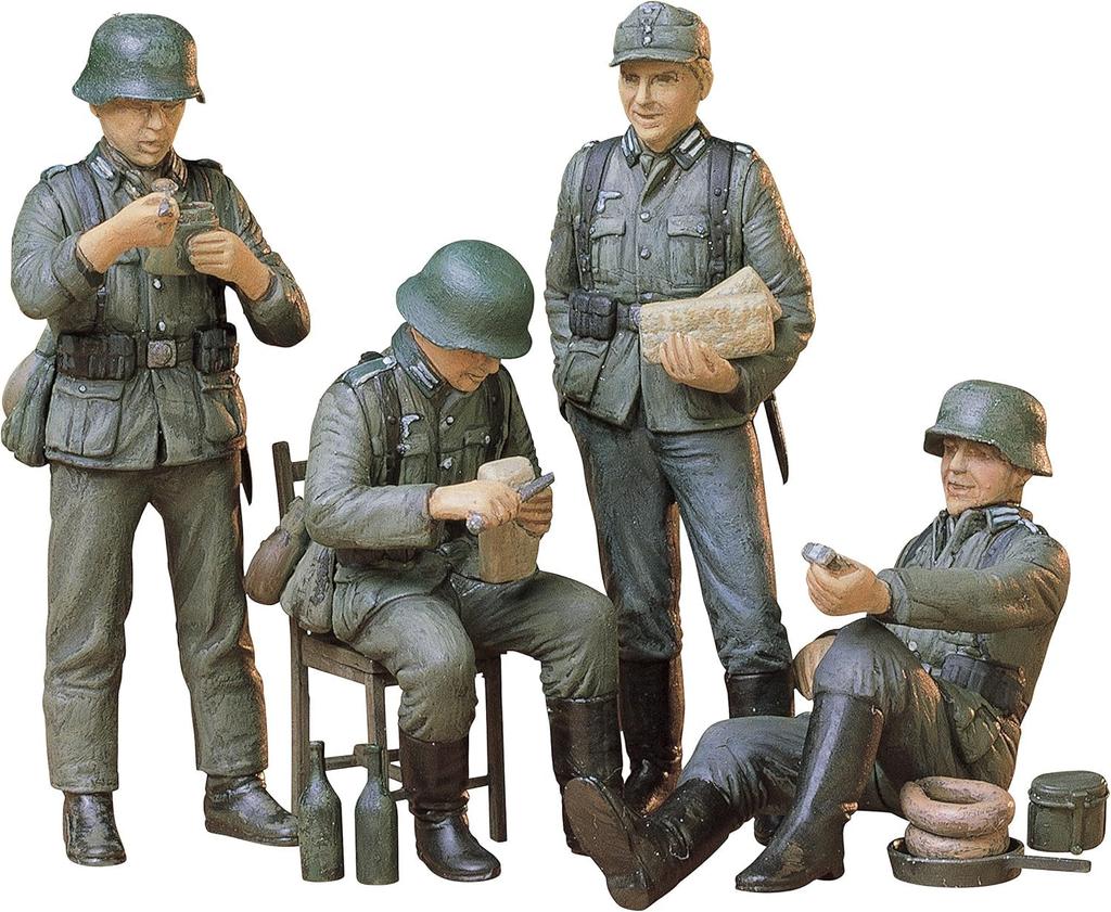 Tamiya Special Sale Item Military Miniature Series 129 German Infantry Rest Set Plastic Model Kit 35129 1/35 No. - (Figures)