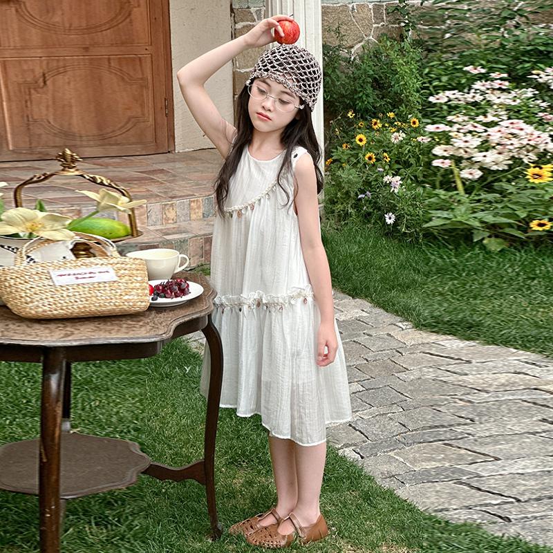 Girls' Summer Dress 2026 New Style Little Girls' Summer Princess Dress Big Children's Sleeveless Beach Dress Children's Dress