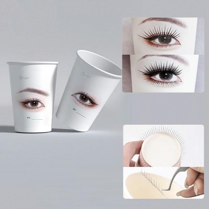 20/50Pcs Beauty Eyelash Practice Paper Cup Eyelash Extension Practice Beginner Lashes Training Disposable Paper Cups Versatile