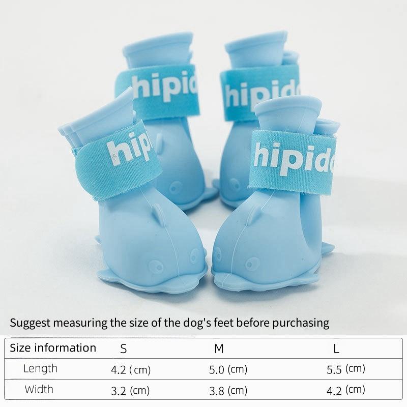 

4 шт./компл. непромокаемая обувь для собак, противоскользящие непромокаемые сапоги, обувь для маленьких кошек, собак, щенков, пинетки для домашних животных, аксессуары для лап домашних животных S синий