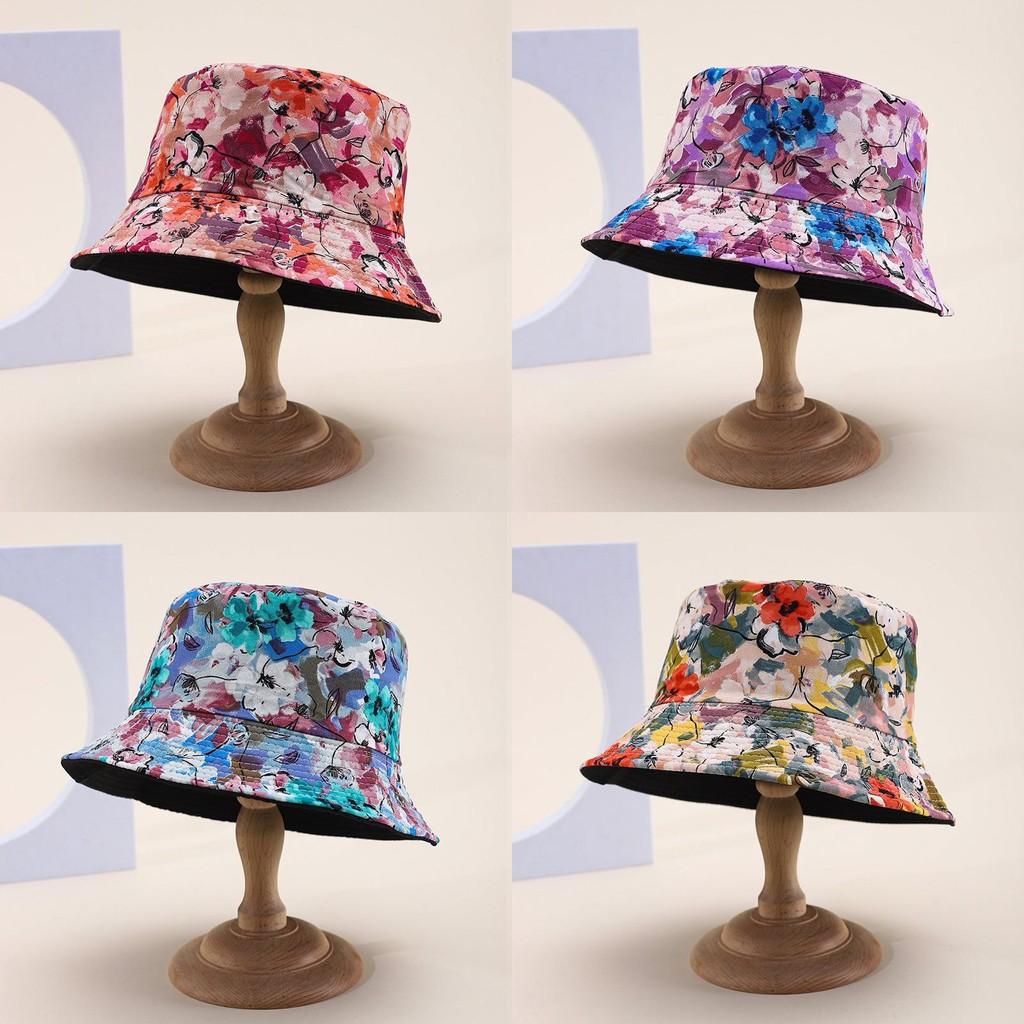 Spring Summer Floral Fisherman Cap With Sunshade And Ventilation For Casual Wear
