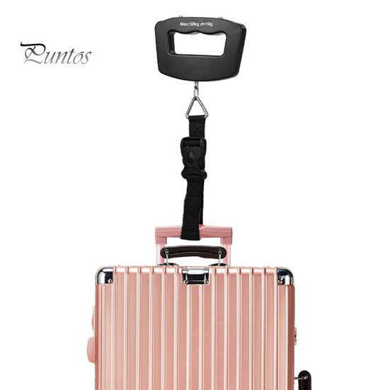 Bilancia Elettronica Portatile con Gancio/Cinghia 110lb/50kg Display LCD a Batteria Portatile da Appendere Borsa da Pesca Valigia da Viaggio Bagaglio Peso Digitale