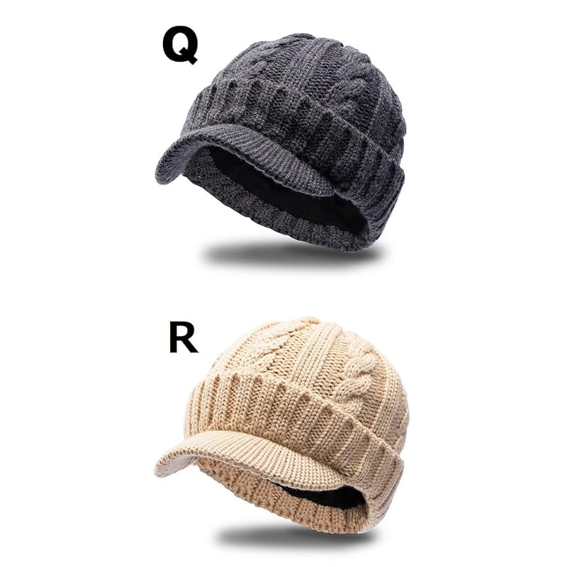 [LTG] knit hat knit cap men's ladies Built-in fleece hat big size normal size With brim beanie watch cap hunting 7986979 (JP, number size, 42.0 cm,