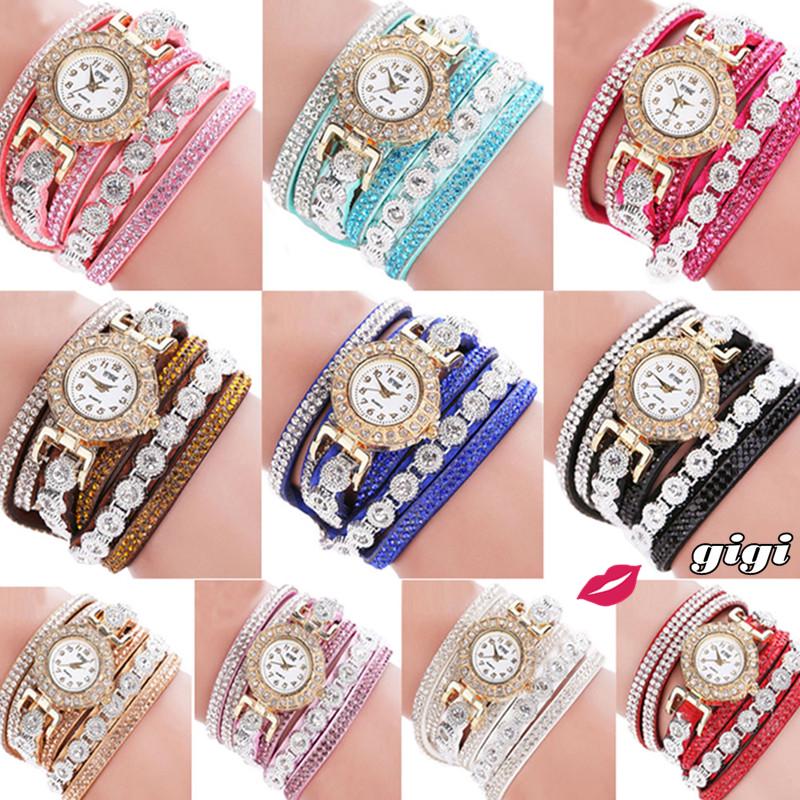 CCQ Women Fashion Casual Analog Quartz Women Rhinestone Watch Bracelet