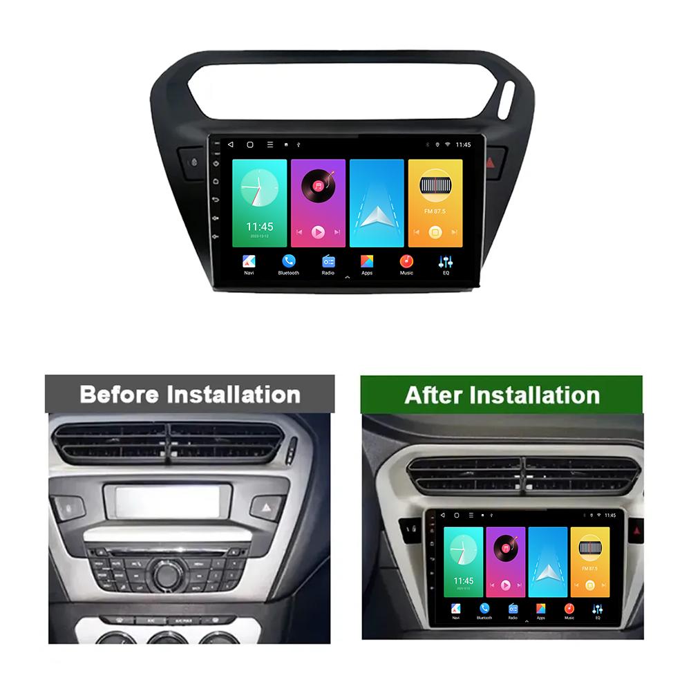 Autorádio Android Auto Carplay Pro Peugeot 301 Citroen Elysee 2014-2016 Multimediální Přehrávač Hlavní Jednotka Stereo GPS Navigace BT WIFI 1+16GB