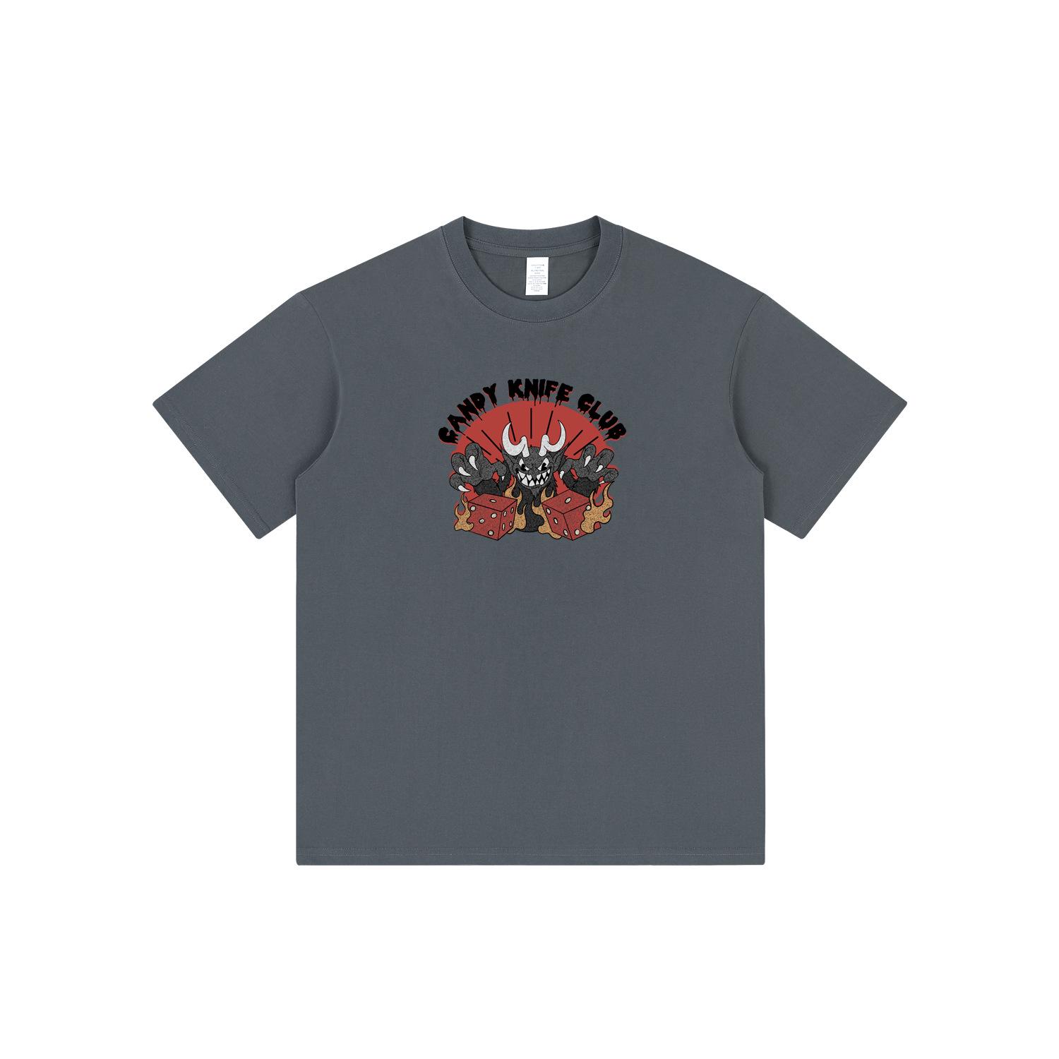 

Трендовая унисекс футболка с принтом темного демона - Универсальный топ с коротким рукавом для пар S темно-серого