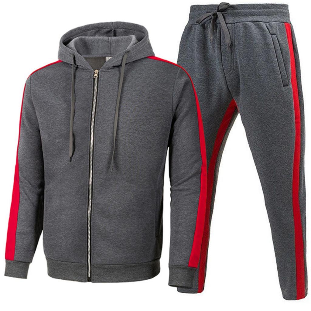 Adult Solid Color Zipper Hoodie Long-sleeved Fashion Loose Hoodie Hoodie Pant Suit