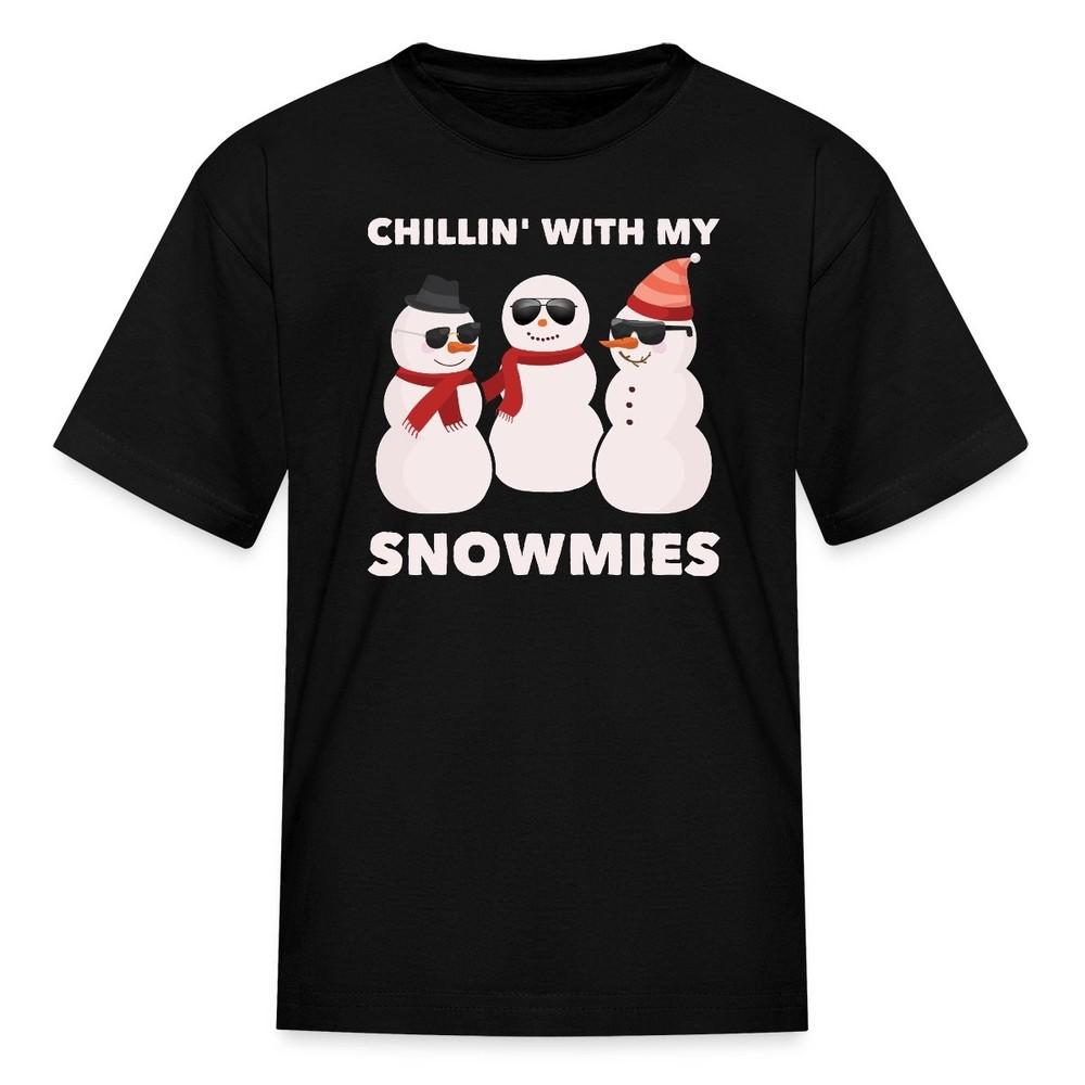Chillin  With My Snowmies Funny Christmas Snowman Kid s T-Shirt S