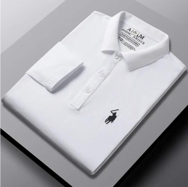 Cotton Striped Shirt Middle -Aged Men 'S Long -Sleeved T -Shirt Middle -Aged Men 'S T -Shirt