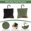 2Pcs Dog Treat Pouch, Dog Treat Pouches for Pet Training, Portable Auto Closing Dog Walking Bag with Carabiner for Puppy Travel or Outdoor Use Black