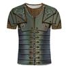 Retro 3D Print Medieval Knight Armor Sports Quick-dry Breathable Men T-shirt Street Casual Cosplay Trendy Short-sleeve Clothing