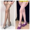 Thigh High Stockings Suspender Pantyhose Garter Belt Tights Sheer Reflective Oil Glossy Pantyhose Silk Stockings Hosiery