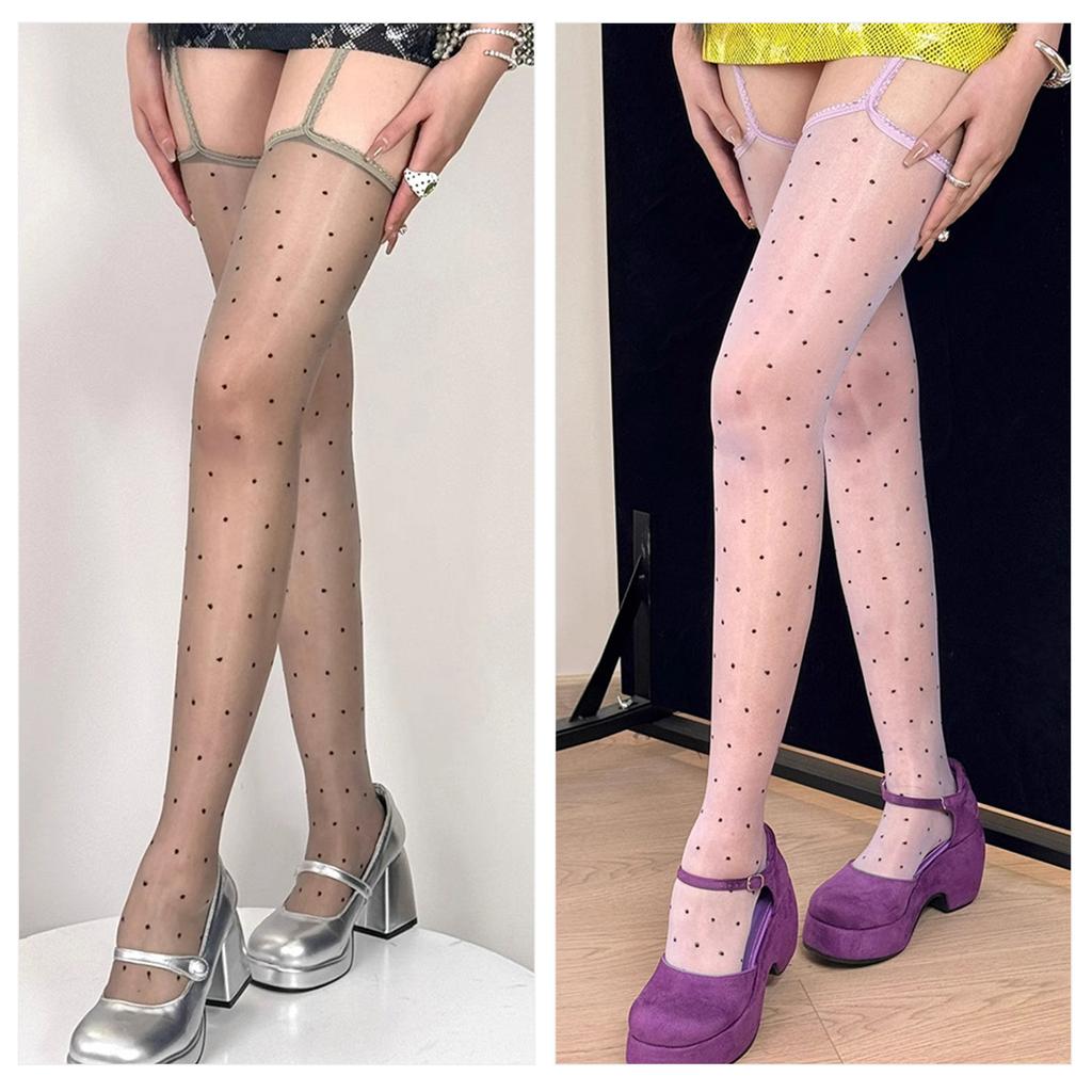 Thigh High Stockings Suspender Pantyhose Garter Belt Tights Sheer Reflective Oil Glossy Pantyhose Silk Stockings Hosiery