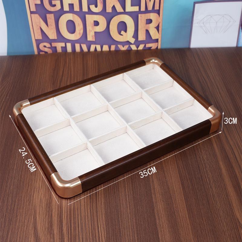 Solid Wood Jewelry Storage Tray Walnut Storage Box Jewelry Store Home Rings Necklaces Bracelets Organizer Family Store Display