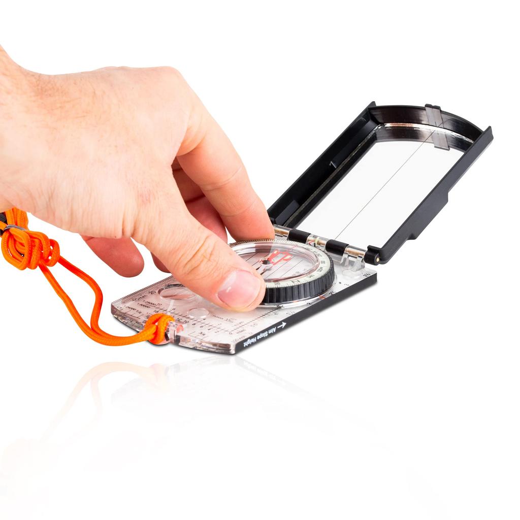 Brújula de mapa Pro de Sun Company con declinación ajustable - Brújula de placa base de orientación manual para senderismo, mochilero y supervivencia