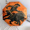 Warrior Cow  pattern, automatic folding umbrella, portable and foldable design, 8 ribs, a Christmas or birthday gift.