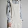 Cotton Linen Kitchen Apron Big Size With Pockets Pinafore Dress Adjustable Straps Japanese Style Cross Back Apron
